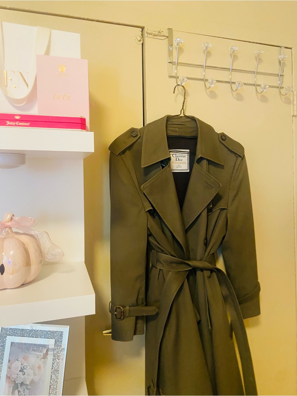 Dior Olive Trench Coat with Belt